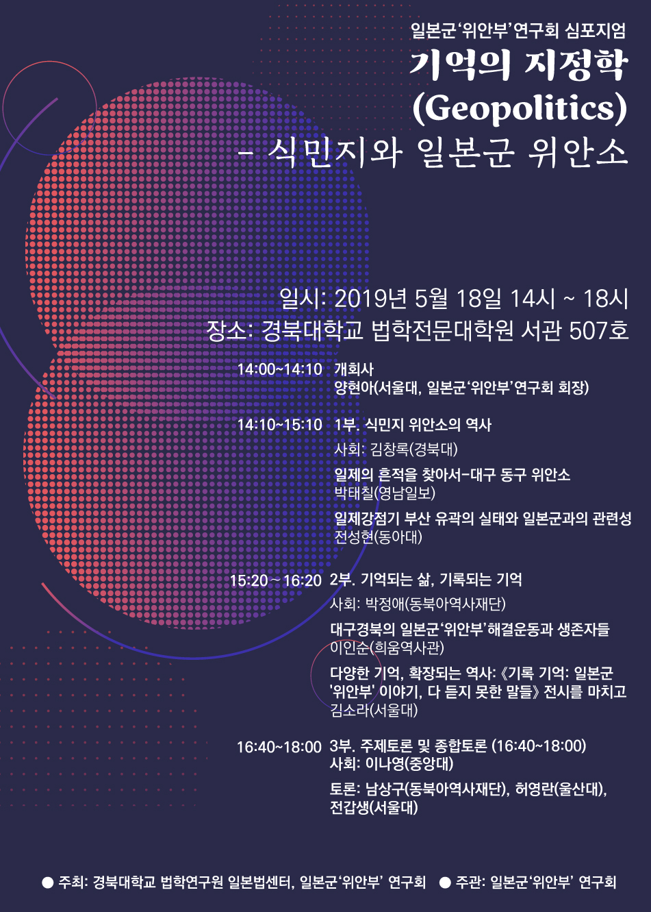 2019.05.18. 심포지엄. 기억의 지정학(Geopolitics): 식민지와 일본군 위안소대표이미지